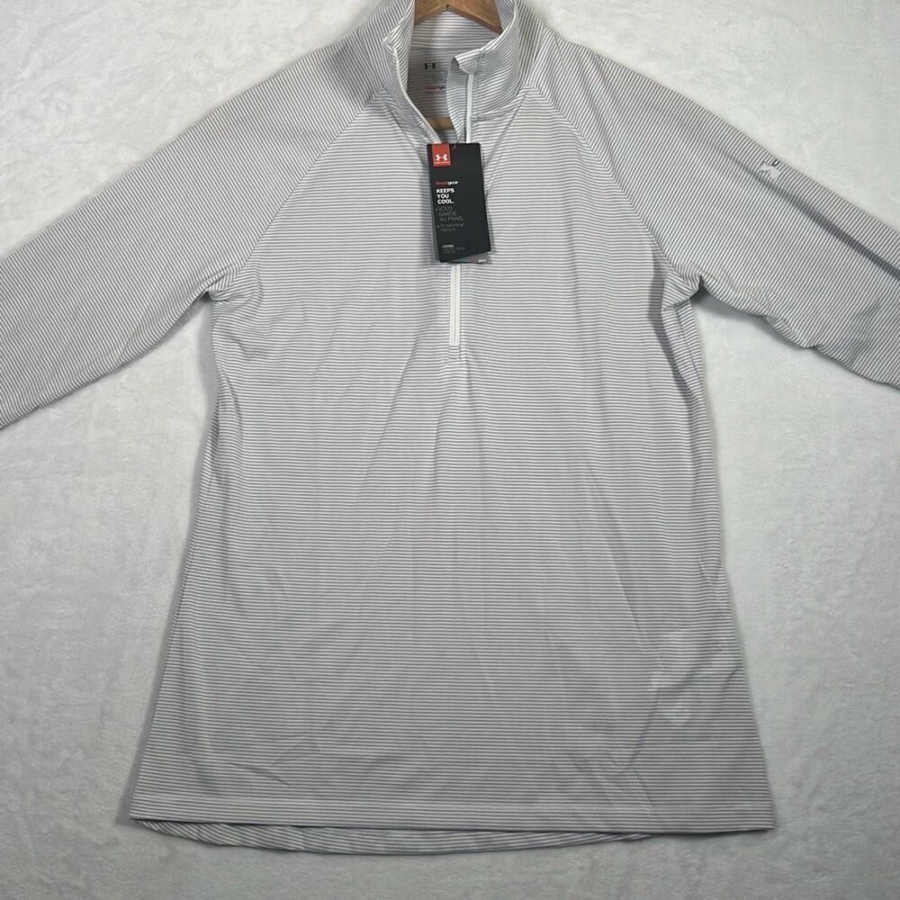 Under Armour Light gray Women's Tech Stripe 1/4 Zip-NWT- women Small